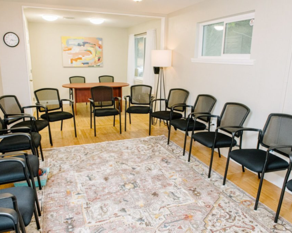 Group therapy room at alcohol and drug rehab in Tampa