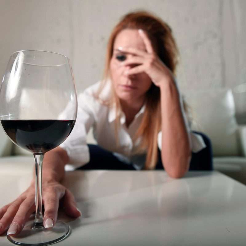 A woman struggling with alcohol and menopause.