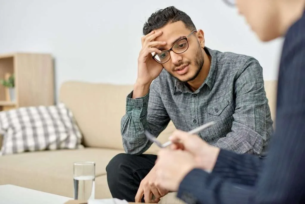 man in therapy for sustance use
