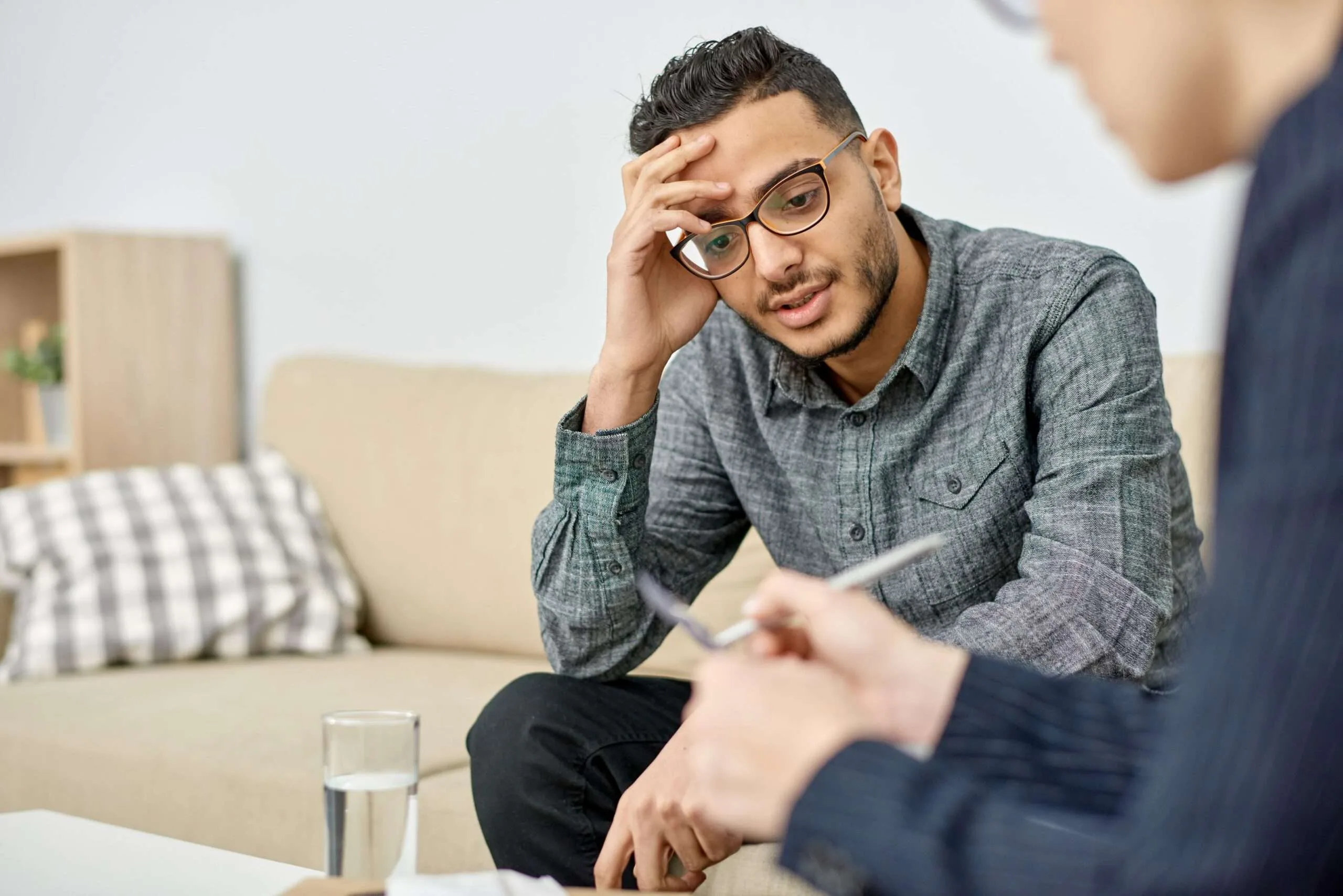 man in therapy for sustance use