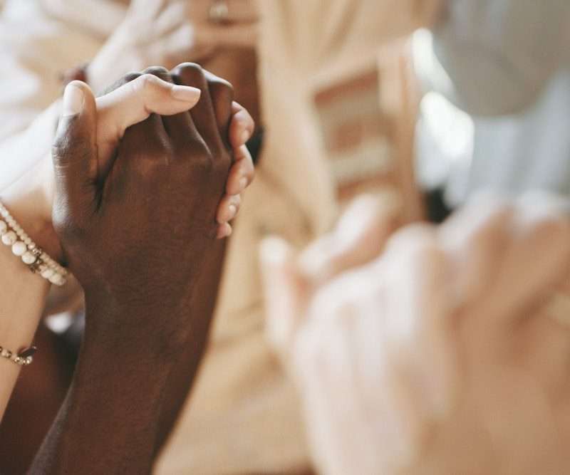 Rehab people holding hands